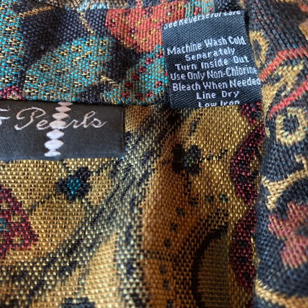 Diamonds & Pearls lined blazer patchwork gold pockets size Petite Medium / PM - Picture 14 of 14
